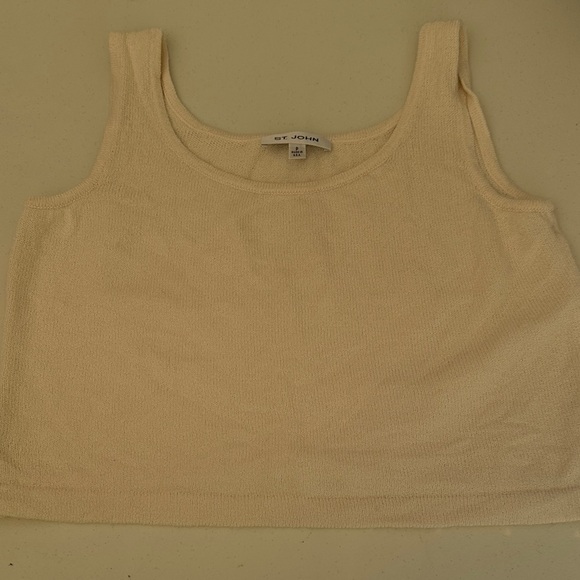 St. John Tops - St. John Cream Crop Top